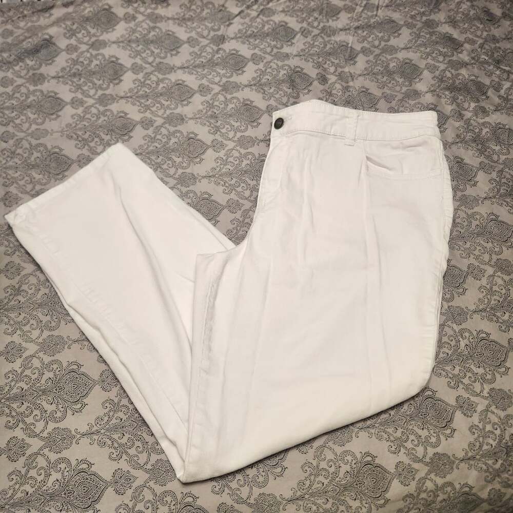 Chico's Platinum Denim Ultimate Fit Pants Size 3 White Cotton Blend